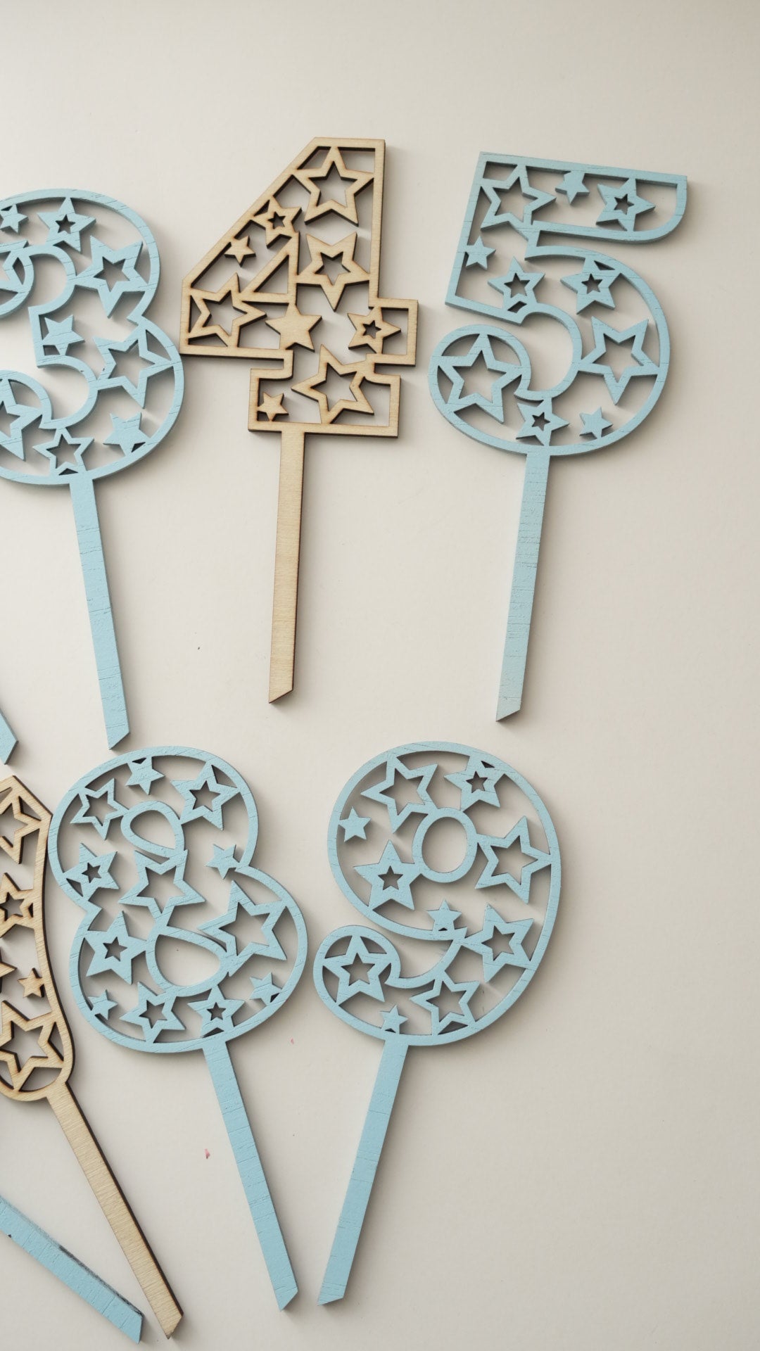Special Candy - Set - Cifre de lemn blue