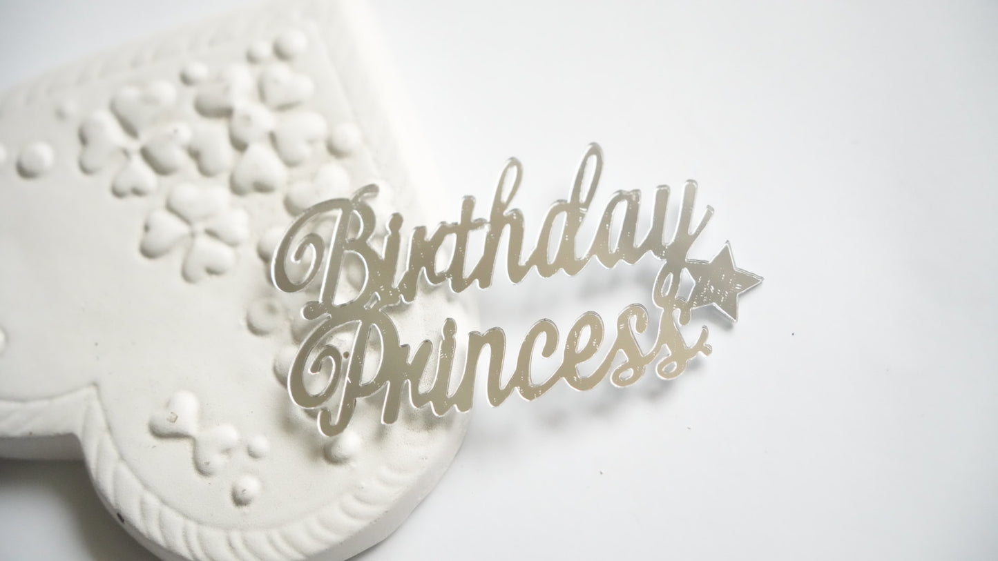 Birthday Princess - argintiu star