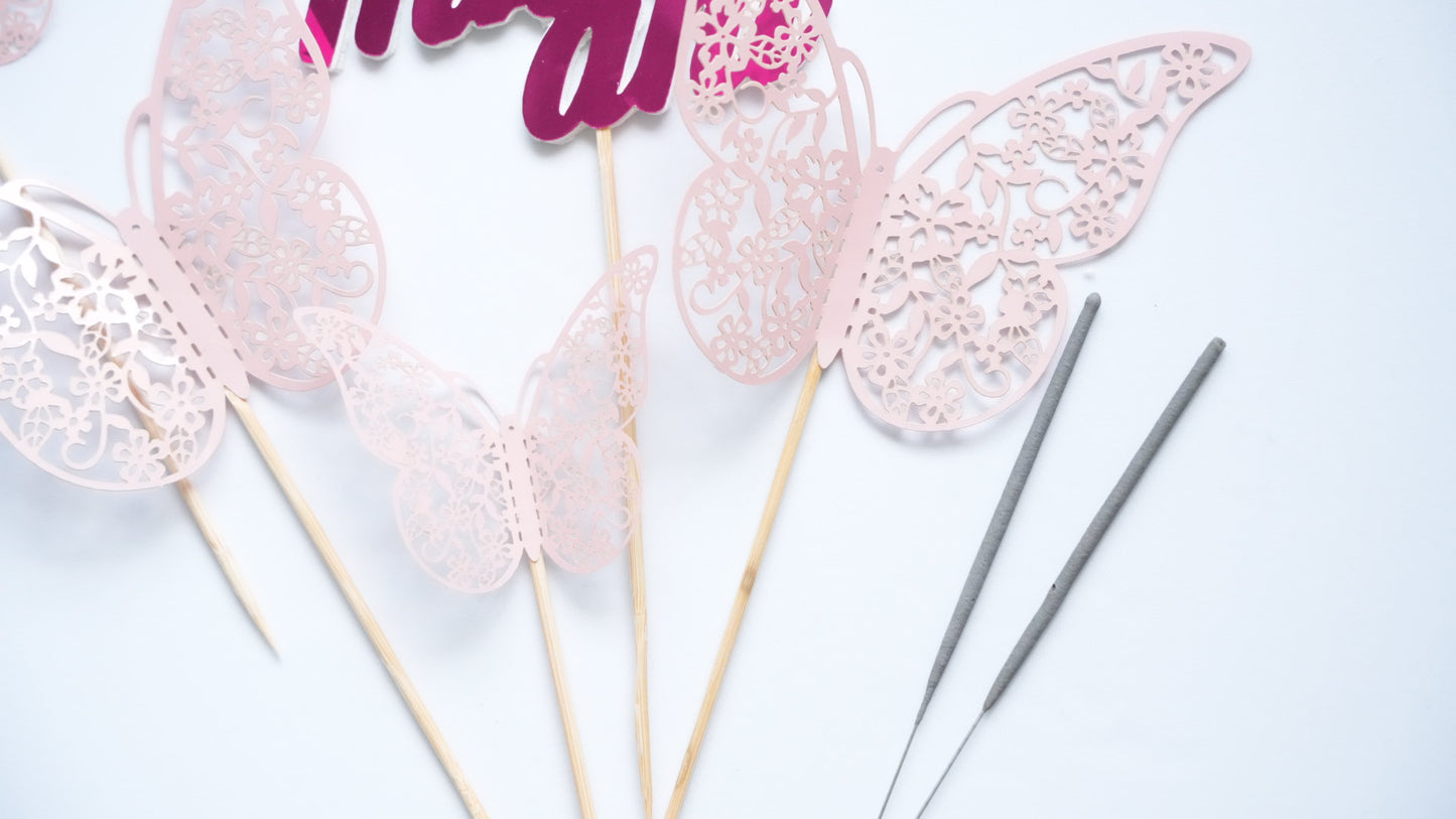 Oferta - Fluturi aniversar roz