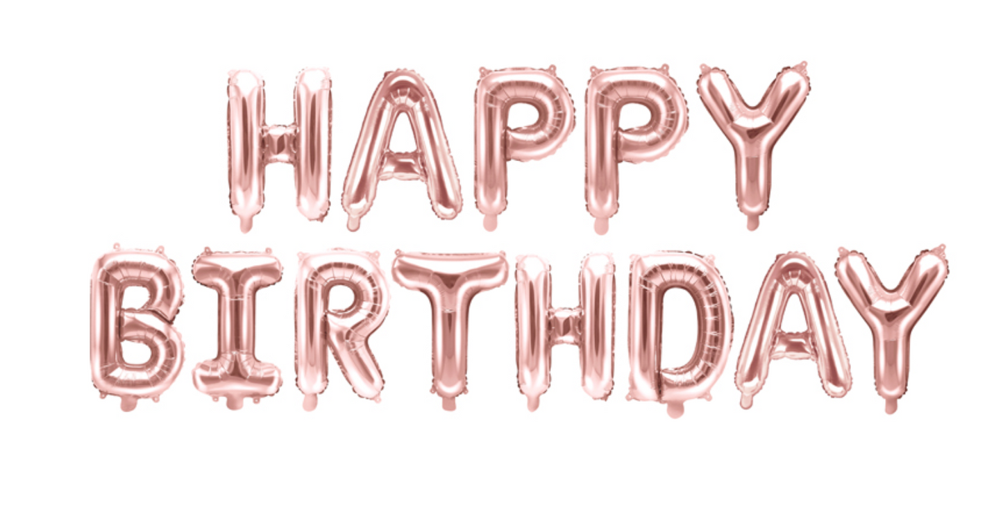 Set Balon - Happy Birthday - rose
