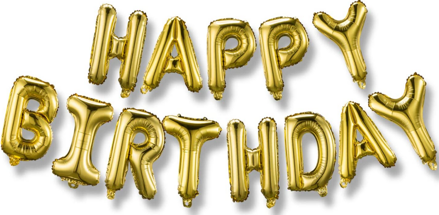 Set Balon - Happy Birthday - auriu