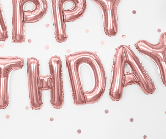 Set Balon - Happy Birthday - rose
