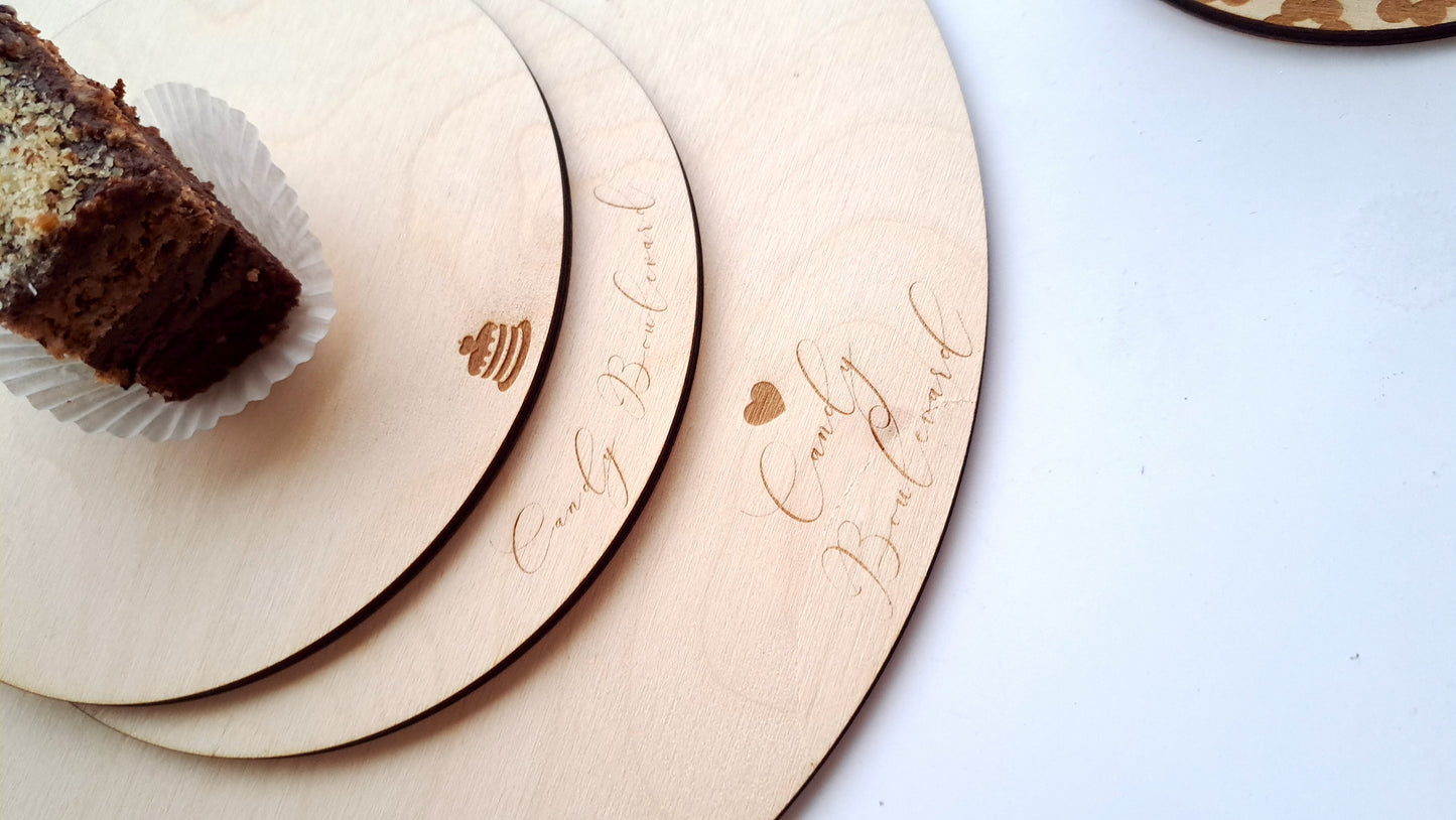 Lemn - Disc platou - nume gravat