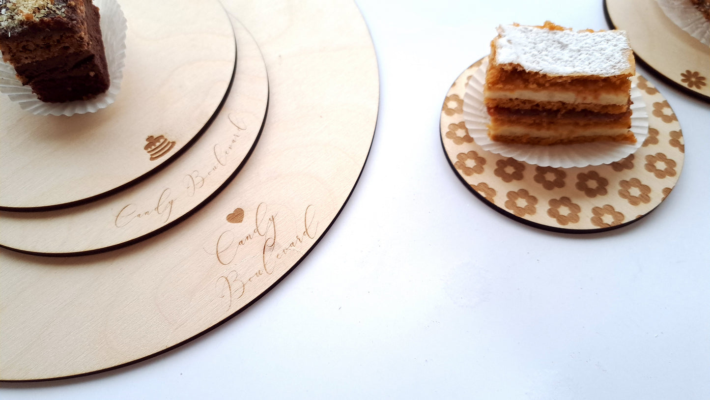Lemn - Disc platou - nume gravat
