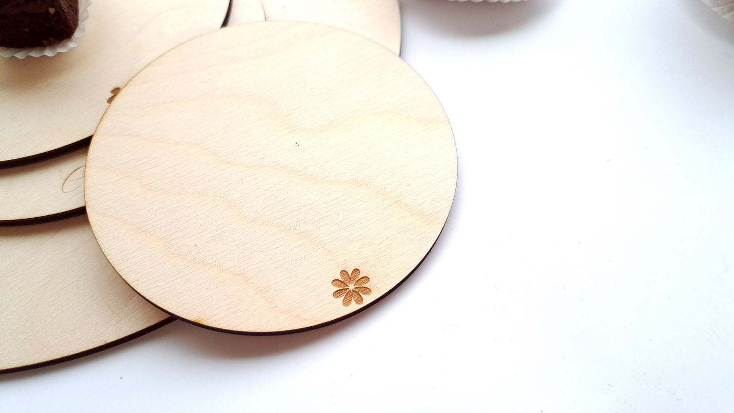 Lemn - Disc platou - floare