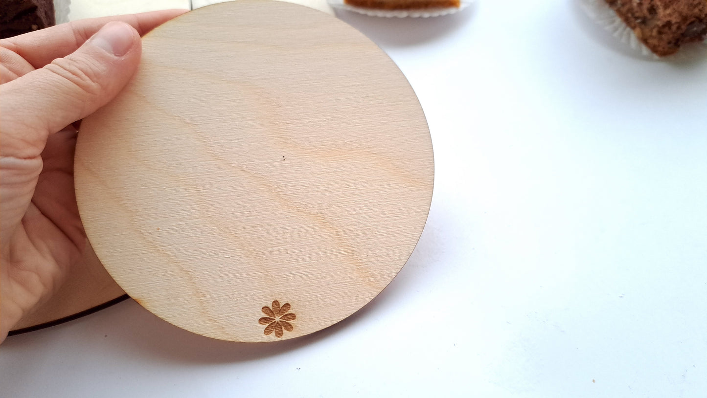 Lemn - Disc platou - floare