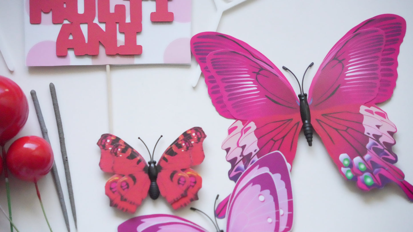 Special Candy - Set - La multi ani Red Pink Fluturi