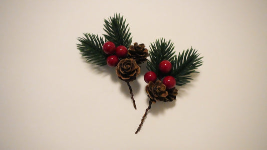 Frunze plastic - Craciun Ramura Mini Rosu