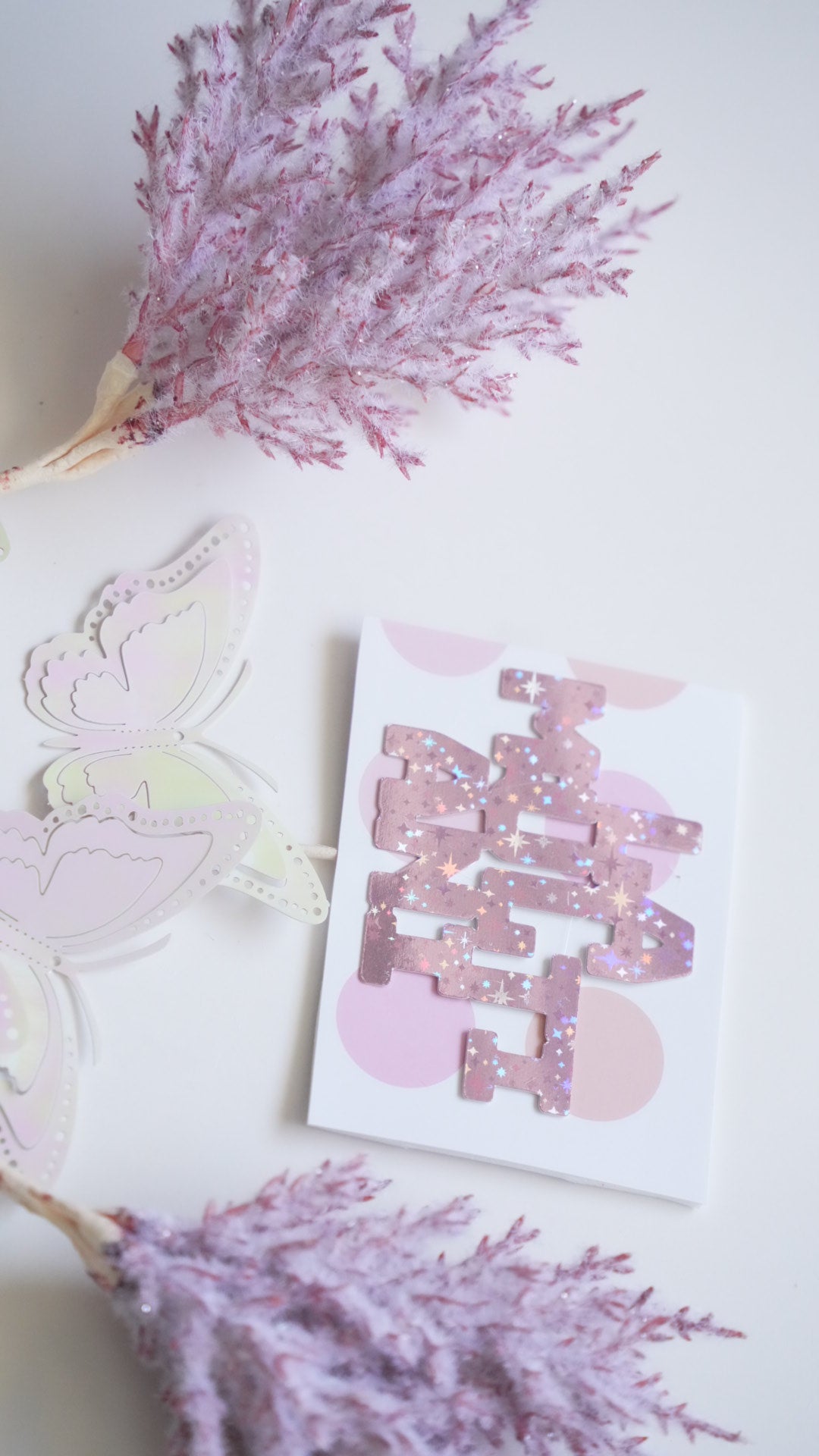 Special Candy - Set - La multi ani Pink Fluturi Puf