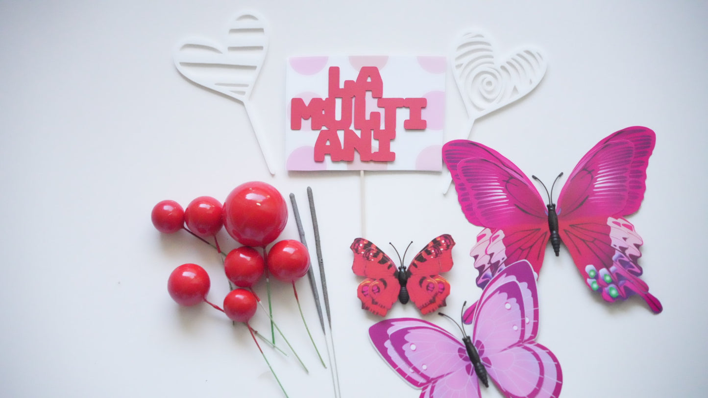 Special Candy - Set - La multi ani Red Pink Fluturi