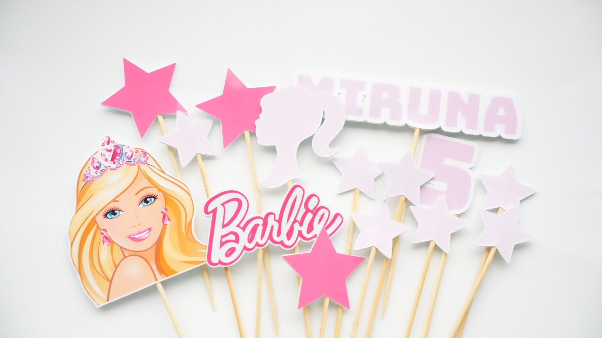 Topper Barbie Stars din carton pentru torturi aniversare