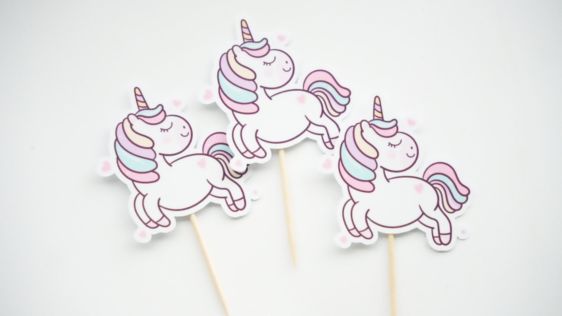 Mini Toppere Unicorn și Curcubee pentru decor brioșe