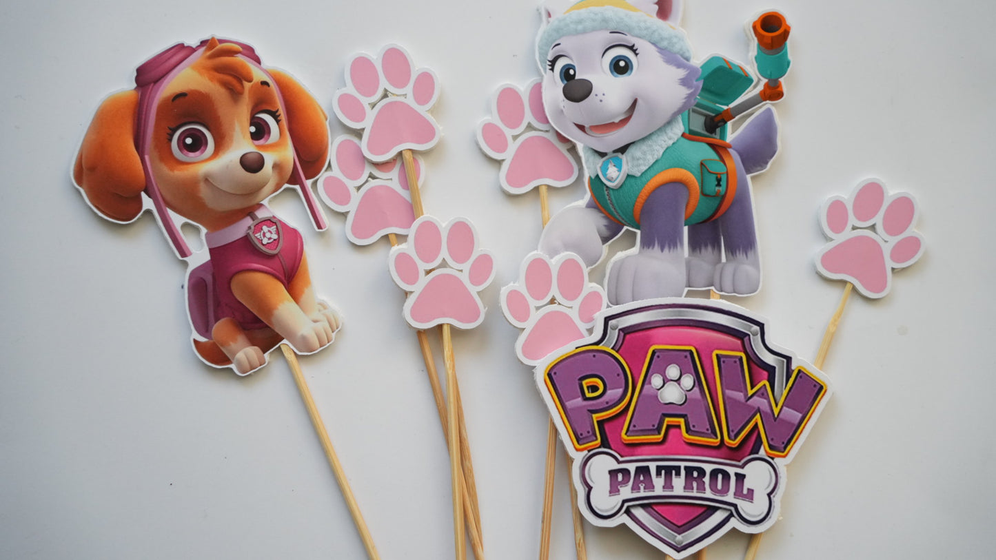 Ornament Paw Patrol Skye și Everest pentru tort aniversar