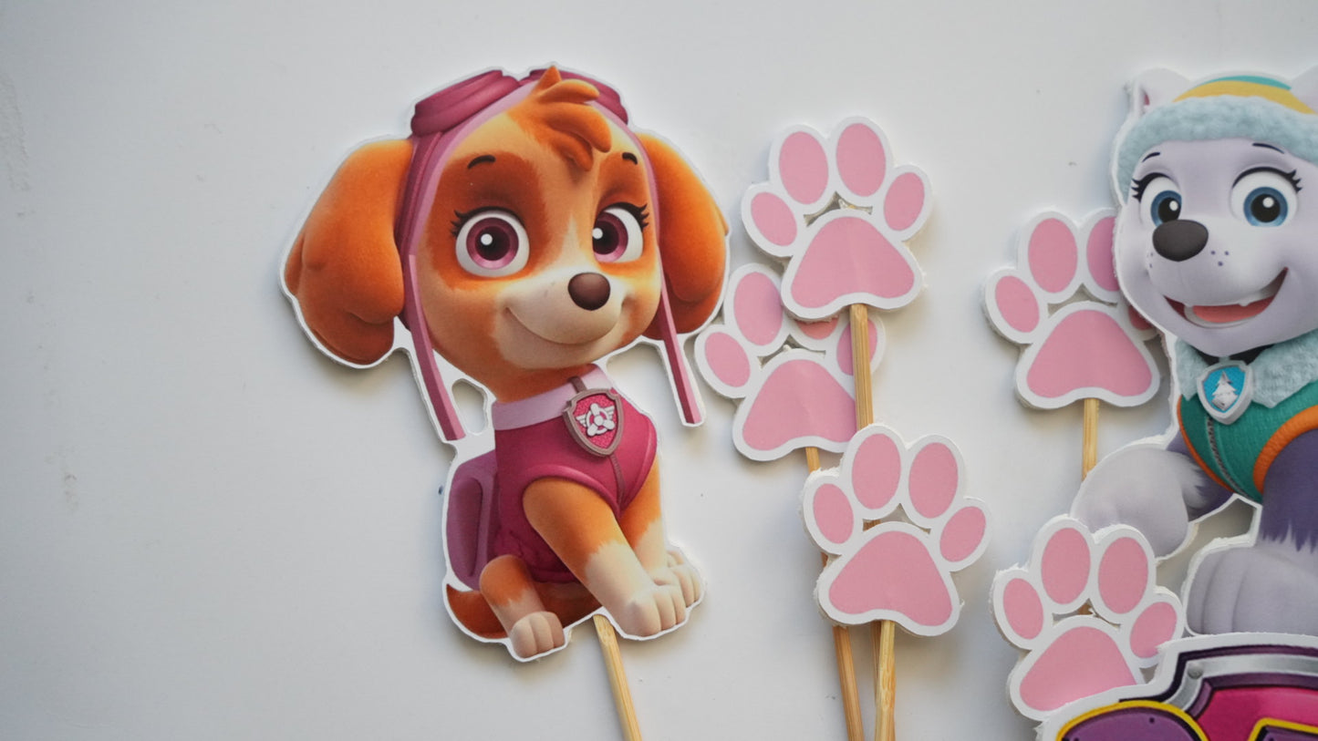 Ornament Paw Patrol Skye și Everest pentru tort aniversar