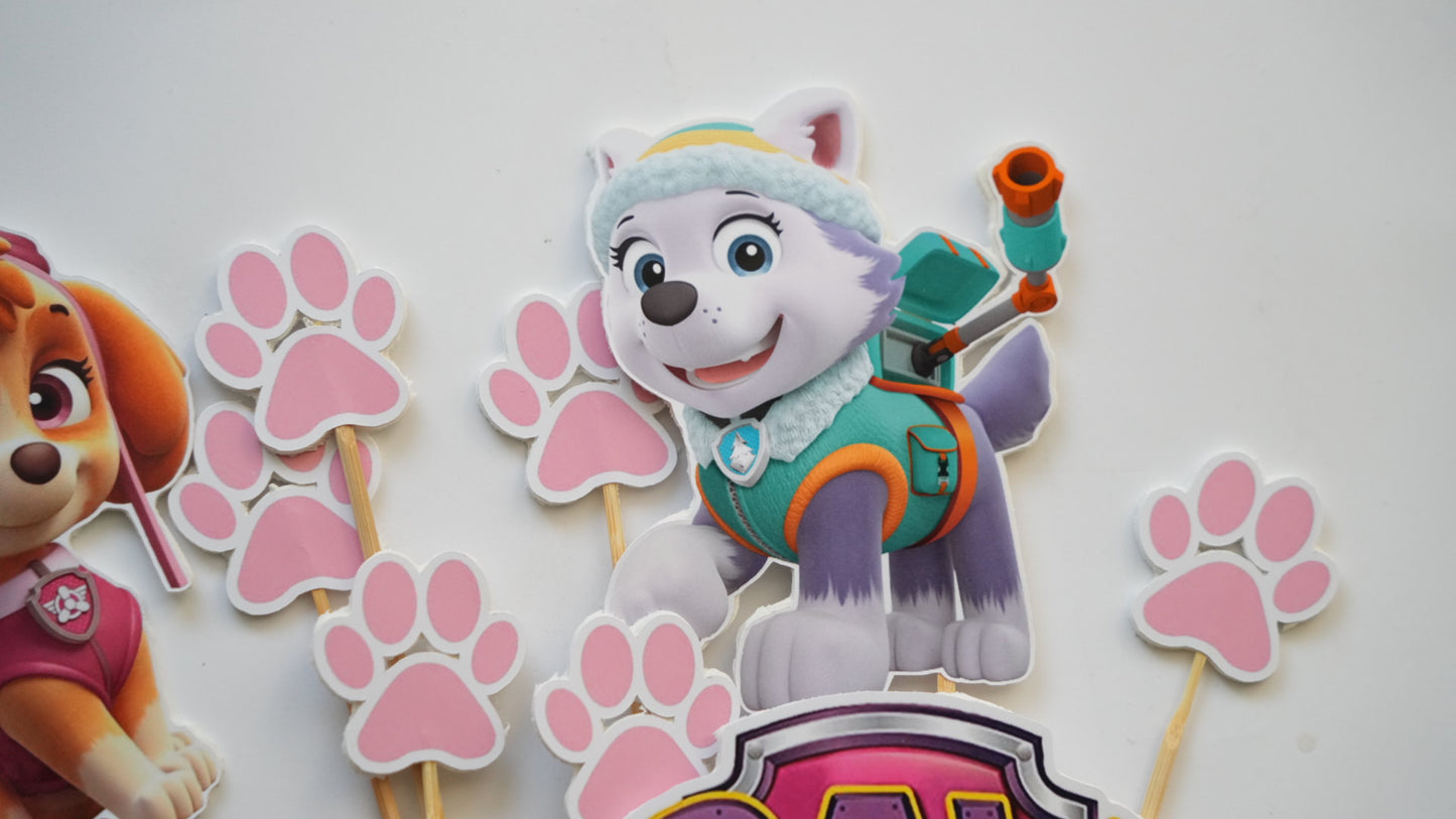 Ornament Paw Patrol Skye și Everest pentru tort aniversar