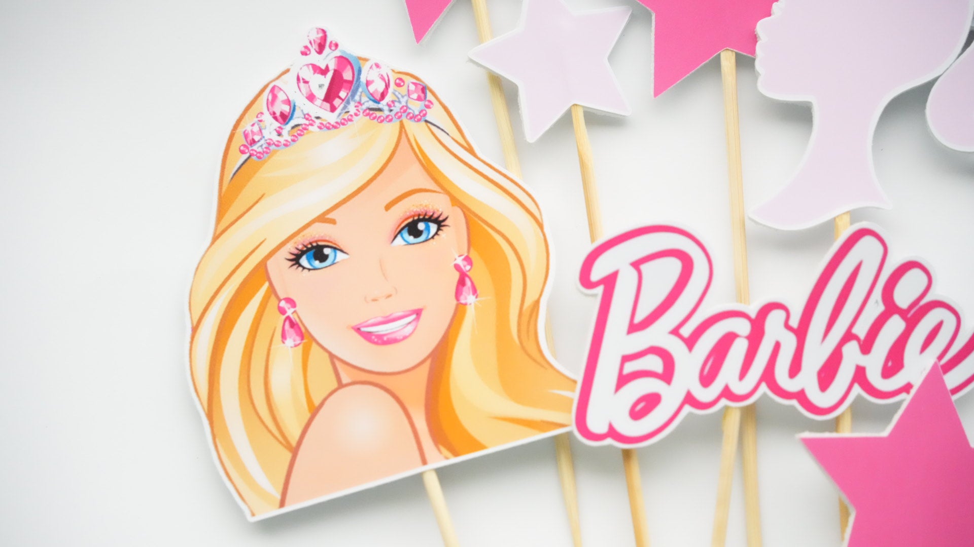 Topper Barbie Stars din carton pentru torturi aniversare