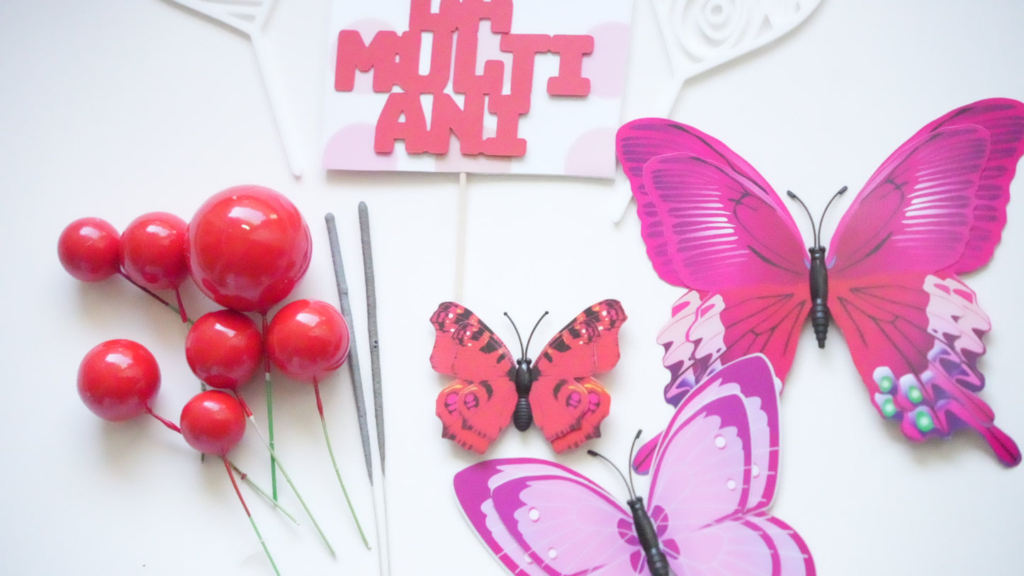 Special Candy - Set - La multi ani Red Pink Fluturi