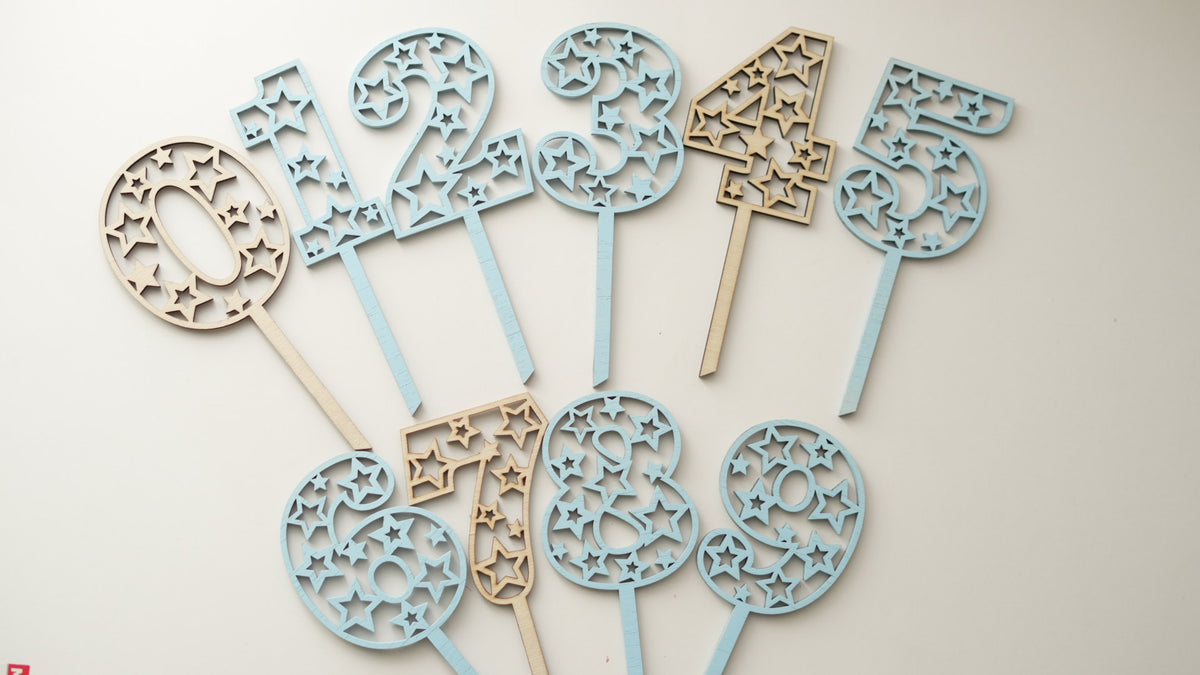 Special Candy - Set - Cifre de lemn blue