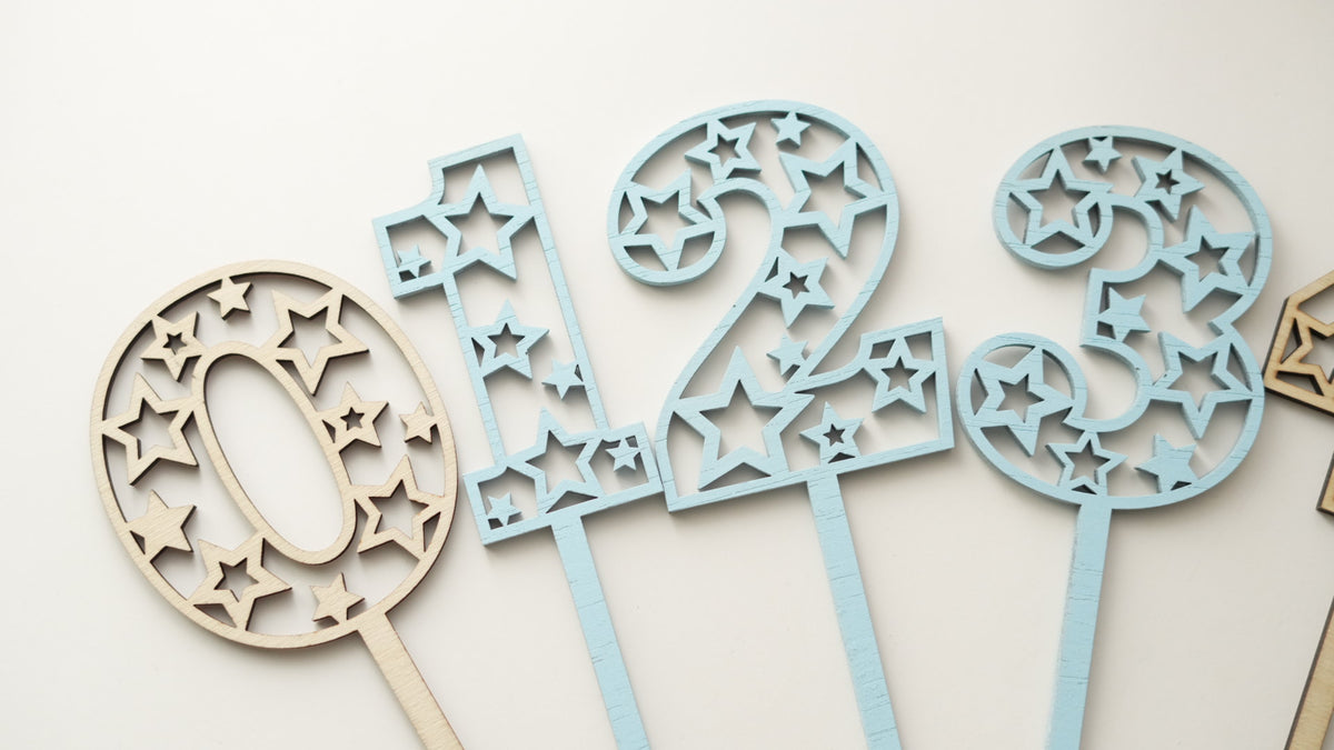 Special Candy - Set - Cifre de lemn blue