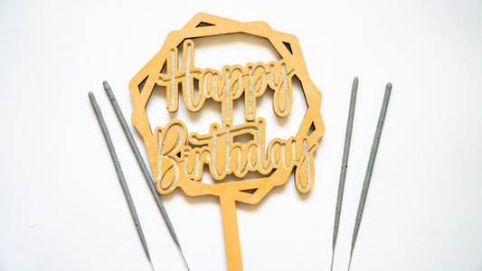 Set aniversar - Happy Birthday - orange - 4 artificii