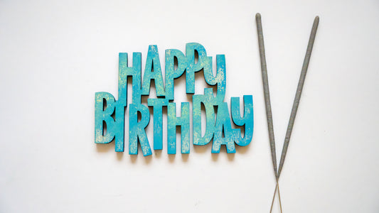 Set aniversar - La multi ani mini - albastru - 2 artificii