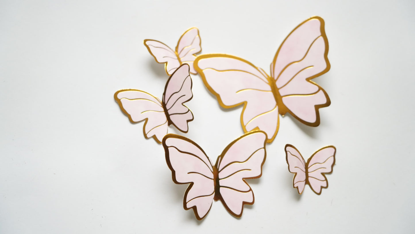 Fluturi - roz pastel