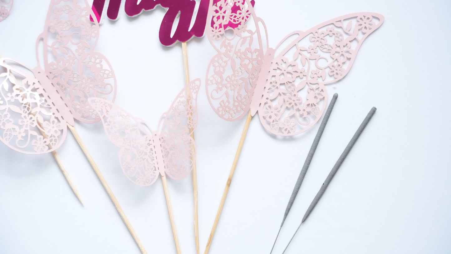 Oferta - Fluturi aniversar roz