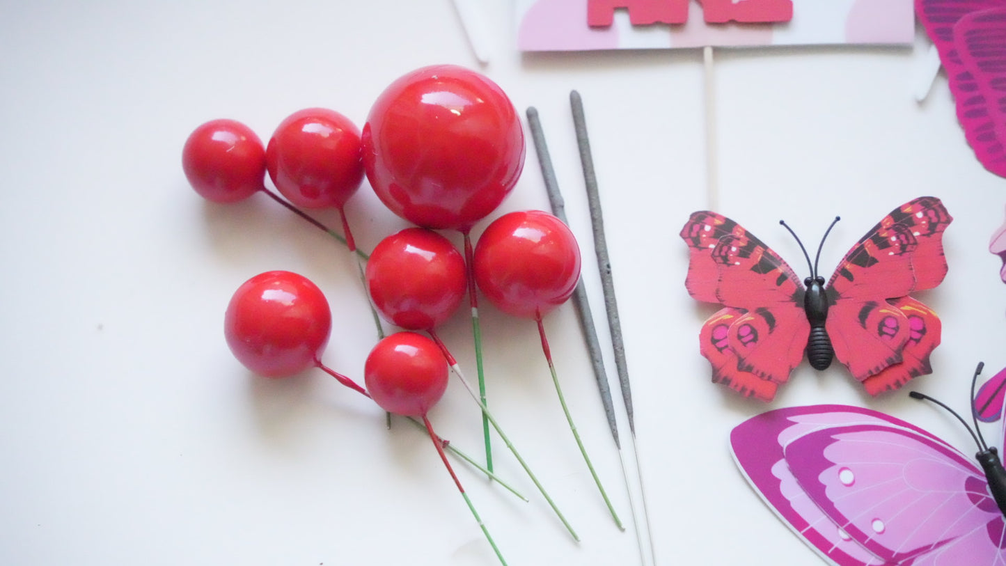 Special Candy - Set - La multi ani Red Pink Fluturi