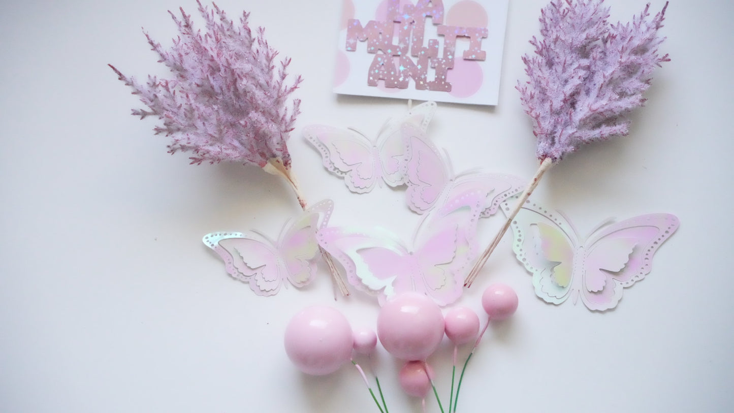 Special Candy - Set - La multi ani Pink Fluturi Puf