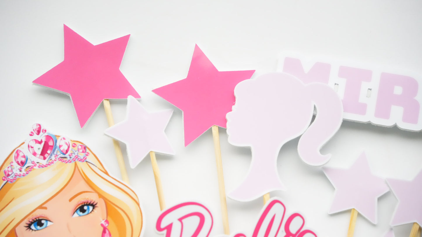 Topper Barbie Stars din carton pentru torturi aniversare