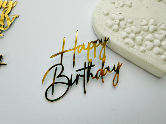 Happy Birthday - Auriu - Subtire
