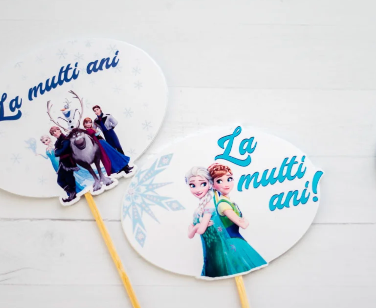 Set decorațiuni Frozen La Mulți Ani pentru tort aniversar